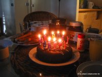 Falks Geburtstagskuchen mit Kerzen (Mudcake)
